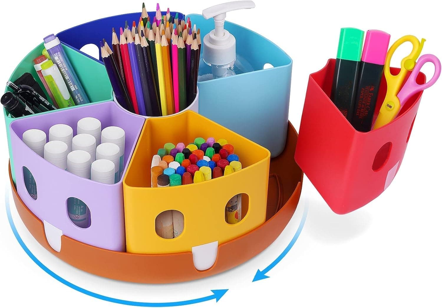 Hapinest Rotating Art Supply Organizer Crayon Marker Caddy