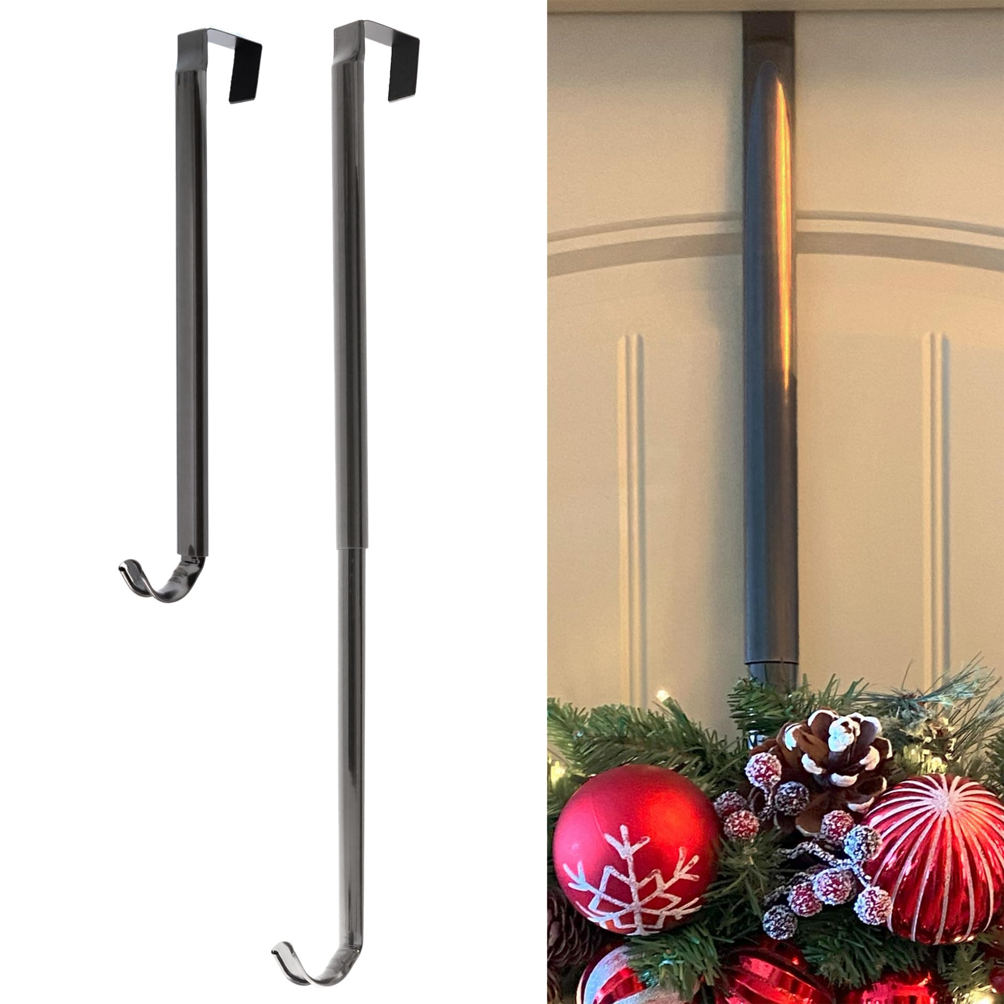 Haute Decor High-Profile Curved Over-the-Door Wreath Hanger