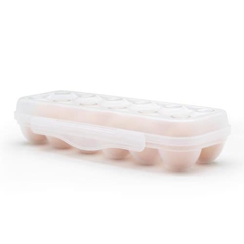 Hcendero Egg Holder for Fridge with Lid and Safety Buckle