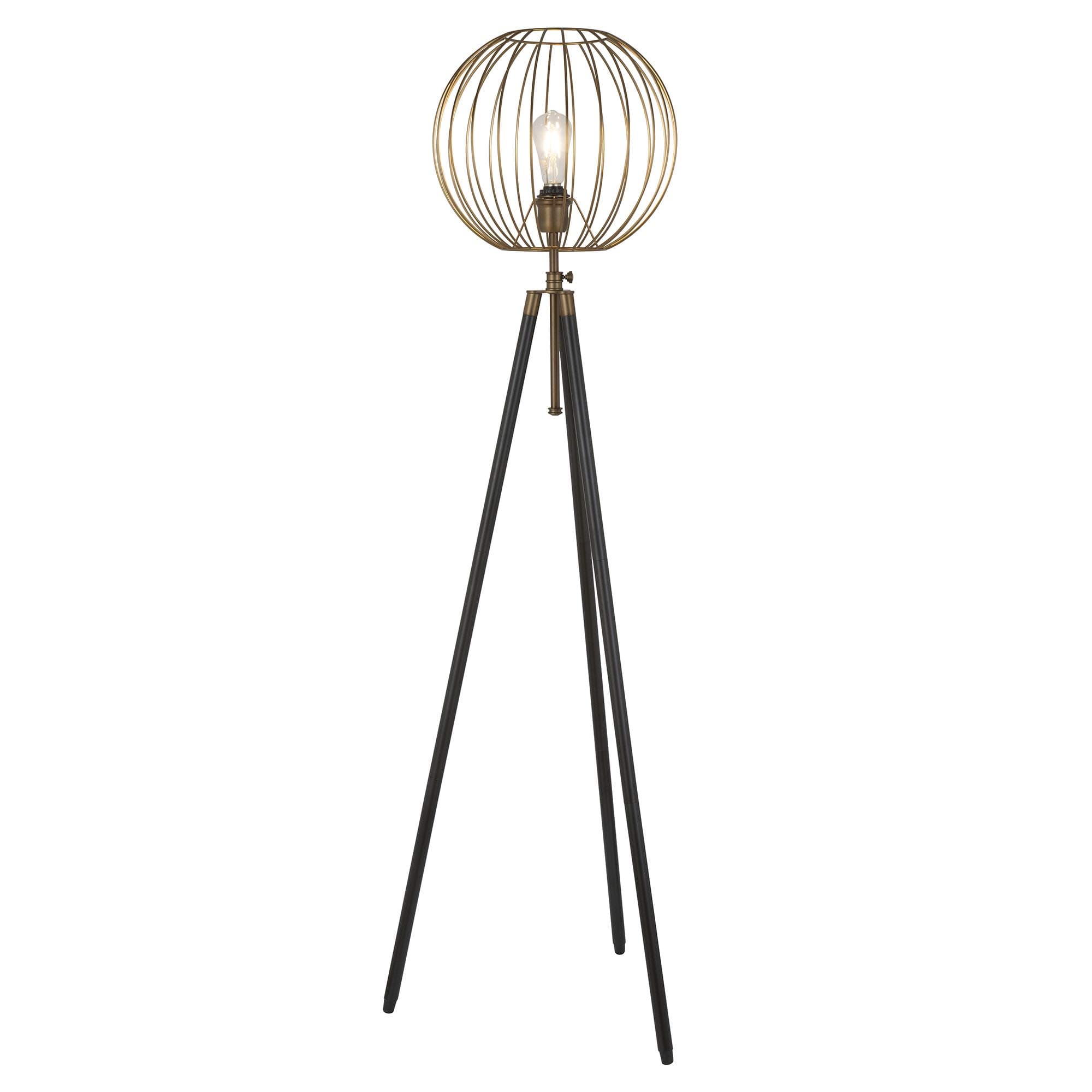 Henn and Hart Wooden Tripod Floor Lamp