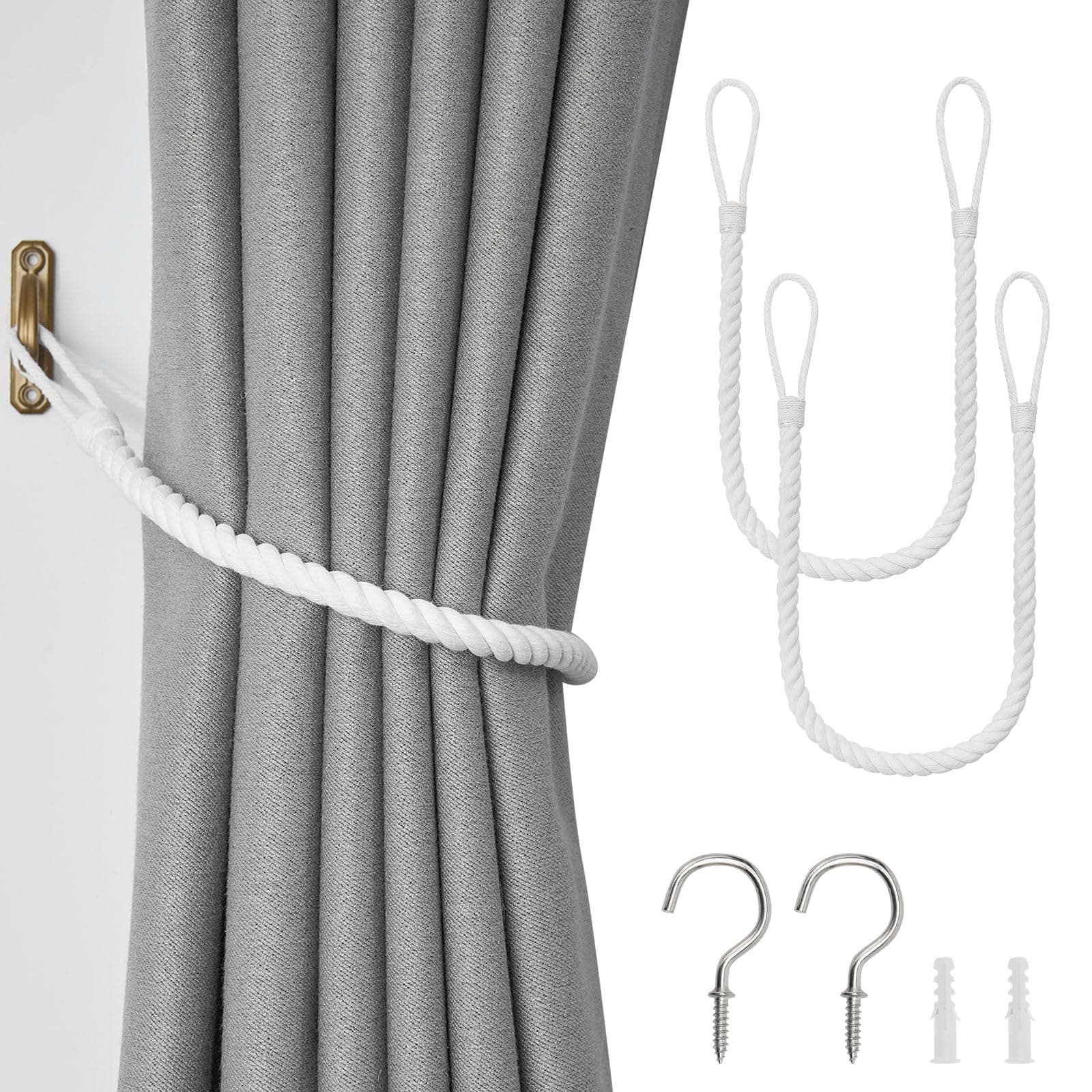 HIASTRA Boho Rope Curtain Tiebacks Off White