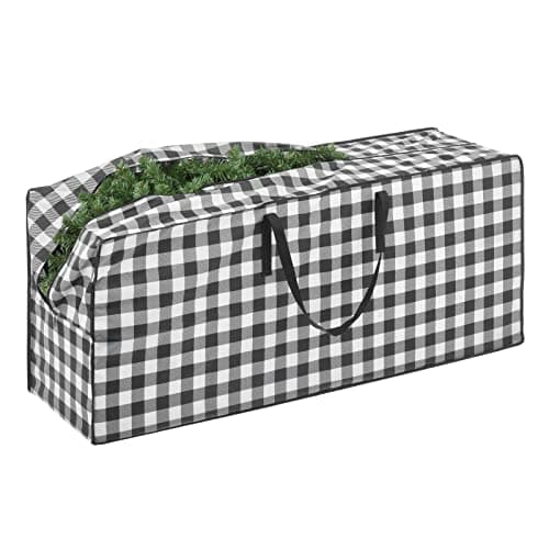 Large Holiday Decor Storage Tote Bag with Handles and Zipper