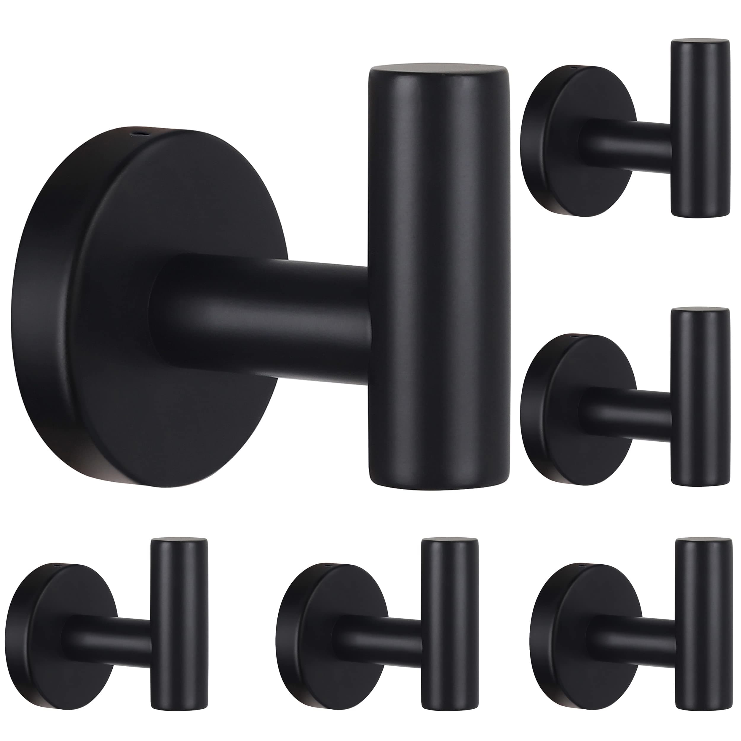 Homagic Towel Hooks Bathroom 4-Pack Black