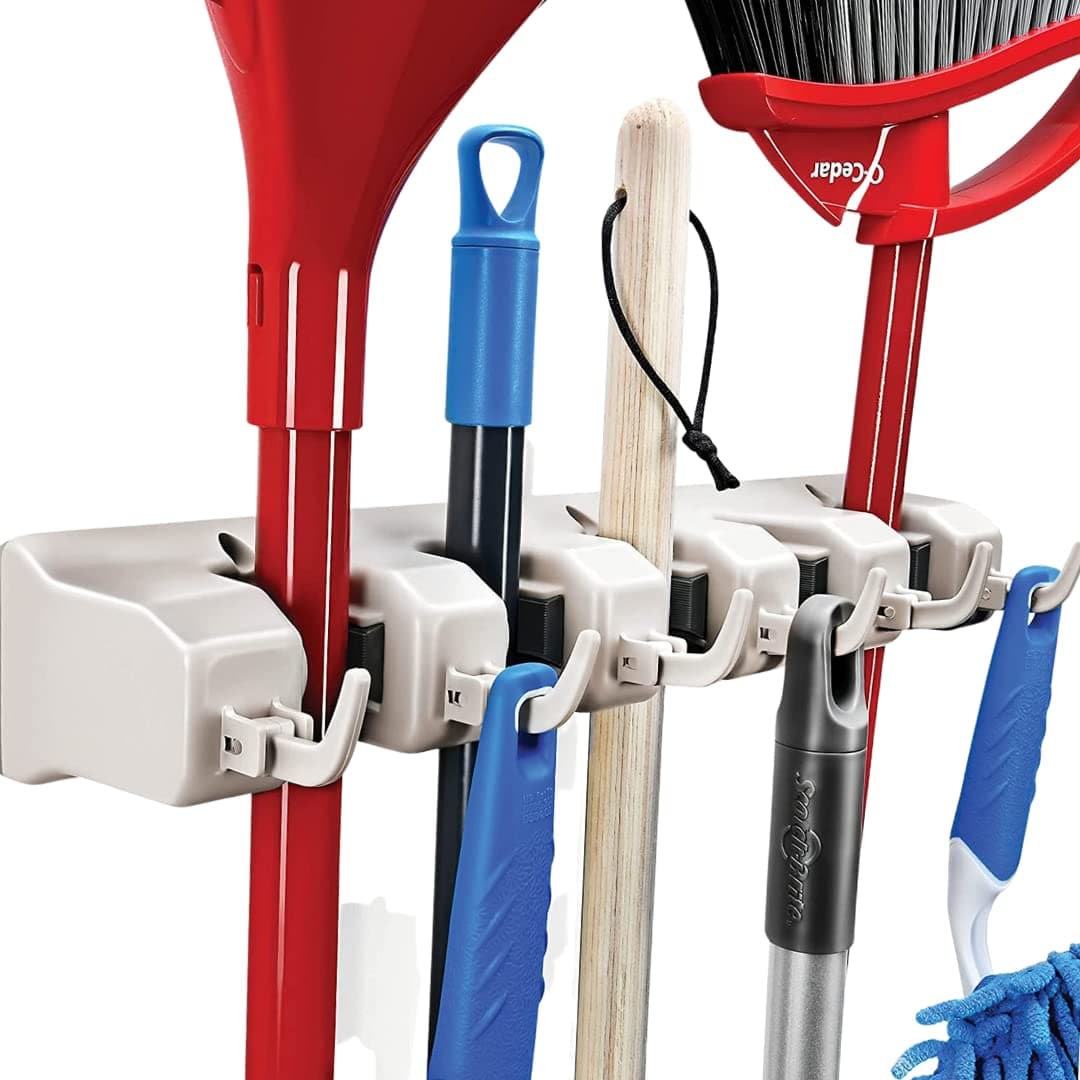 HOME IT Mop and Broom Holder Wall Mount