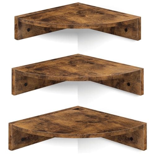 Homode Corner Shelf Wall Mount Set of 3 Floating Corner Shelves