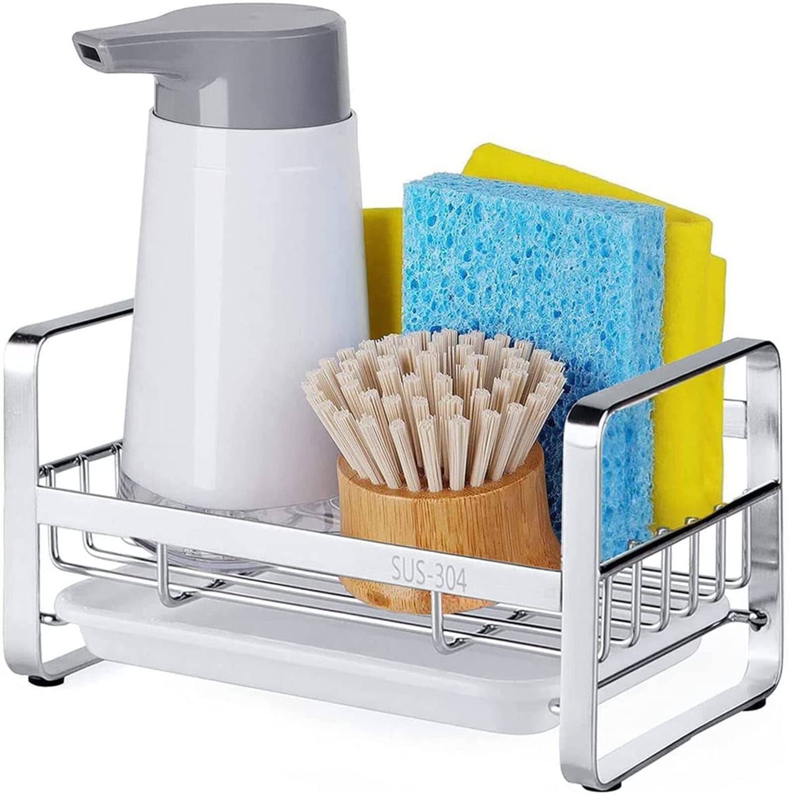 HULISEN 304 Stainless Steel Kitchen Sink Sponge Holder