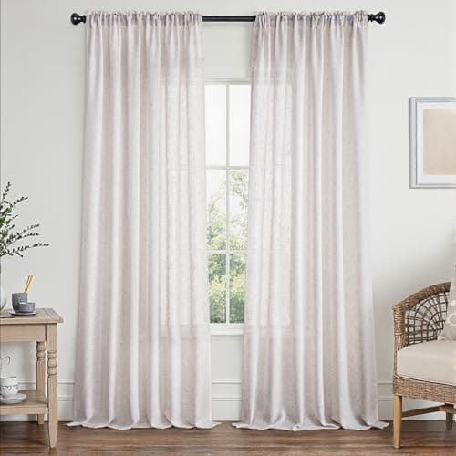 H.VERSAILTEX Linen 100% Blackout Curtains with White Liner
