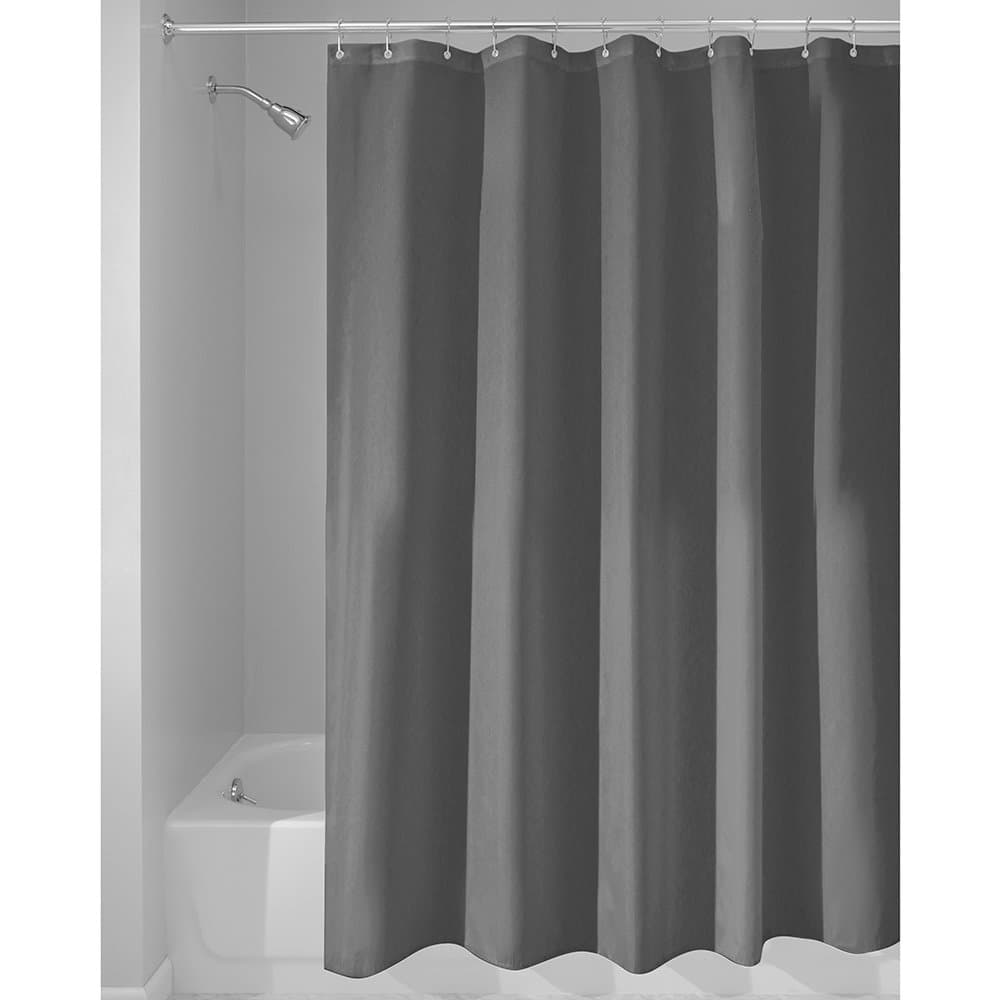 iDesign Fabric Shower Liner Mold-Resistant Weighted Bottom