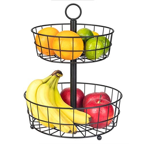 Ilyapa 3-Tier Metal Fruit Basket for Countertop - Air Circulation Design
