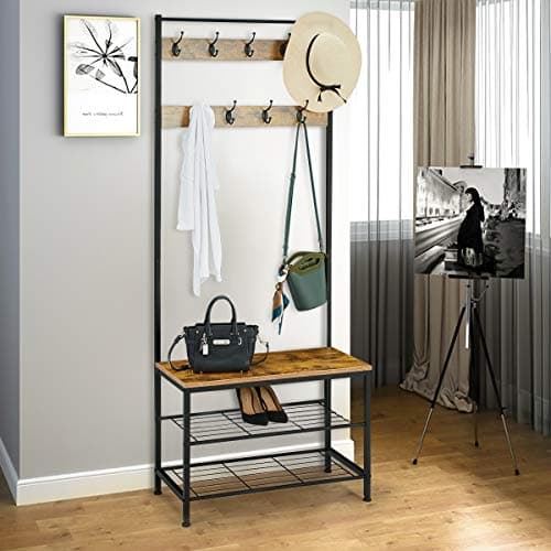 Industrial Metal Frame Shoe Bench