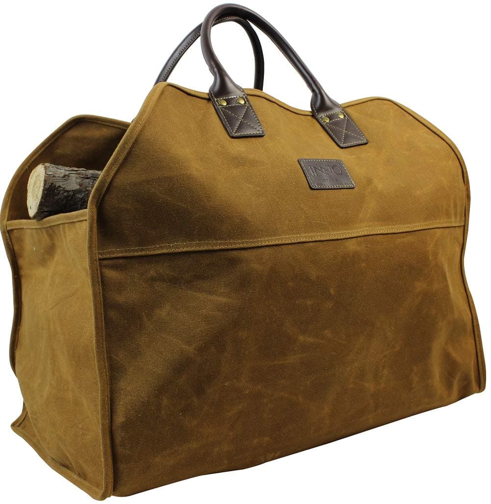 INNO STAGE Heavy Duty Wax Canvas Log Carrier Tote