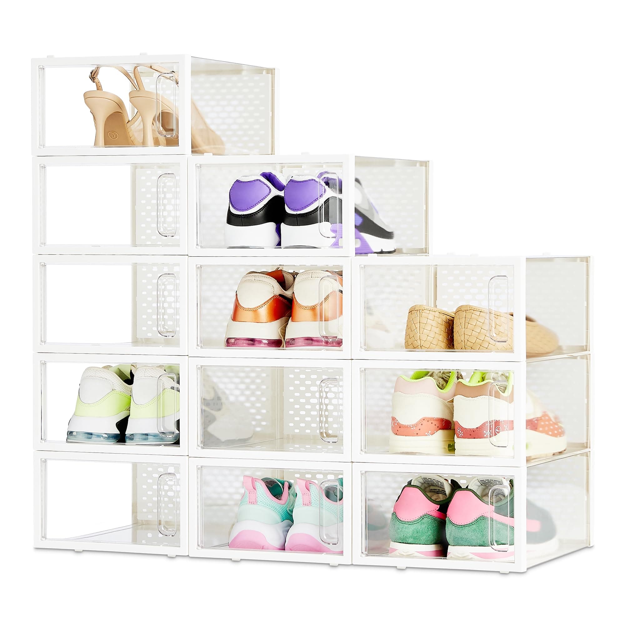 Amazon Basics Clear Shoe Storage Boxes 12-Pack