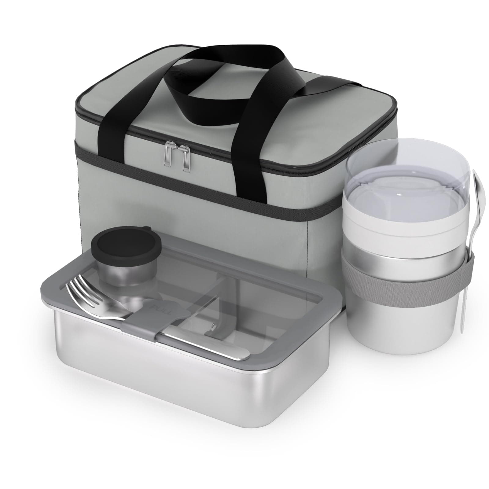 4-Compartment Bento Lunch Box with Dip Container