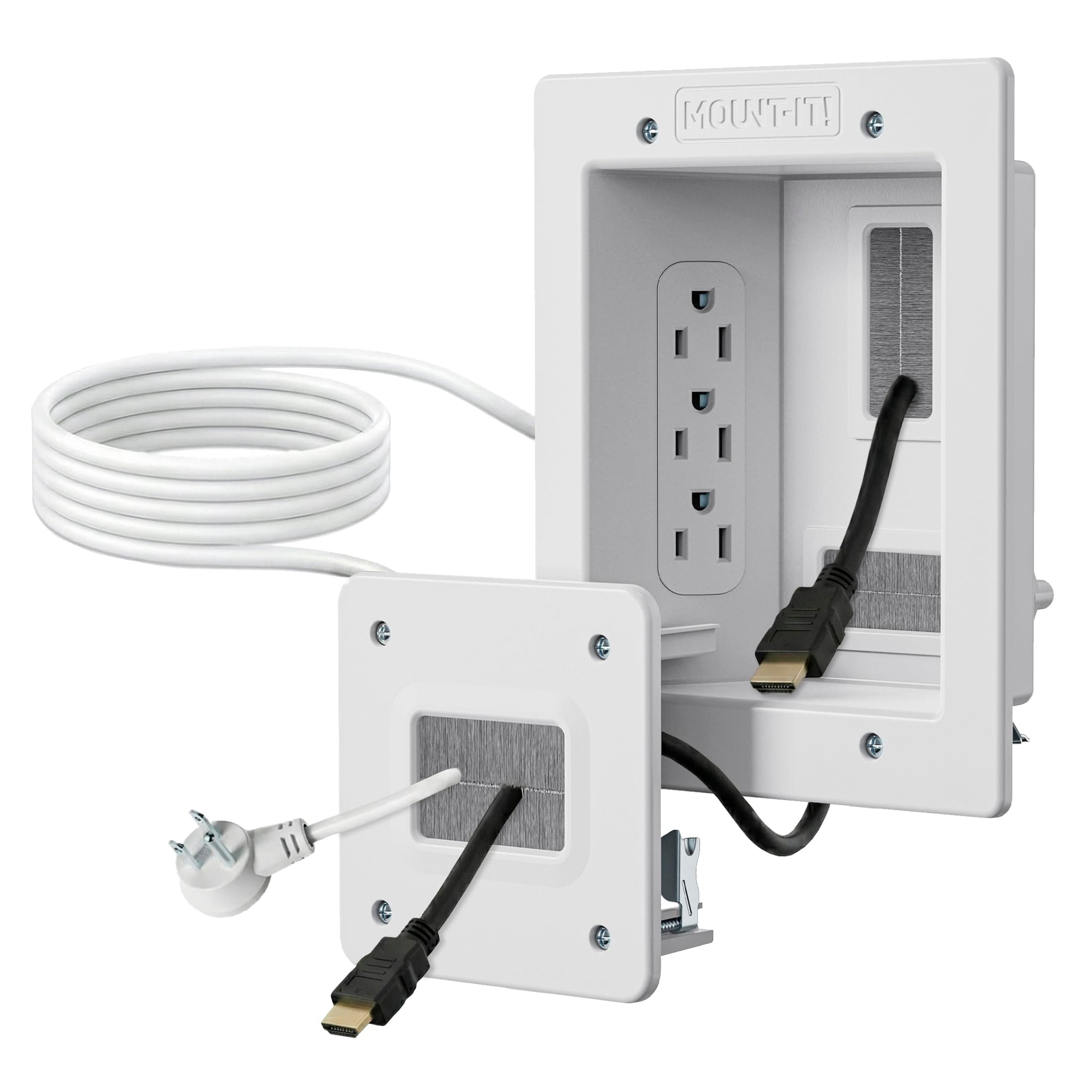 In-Wall TV Cable Concealer Kit with Recessed Power