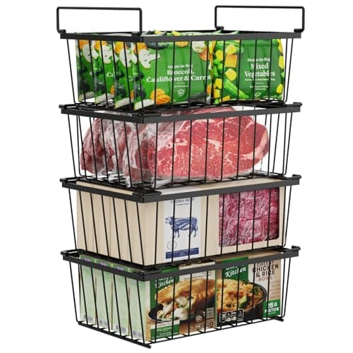 iSPECLE Freezer Organizer Bins - 4 Pack Deep Chest Freezer