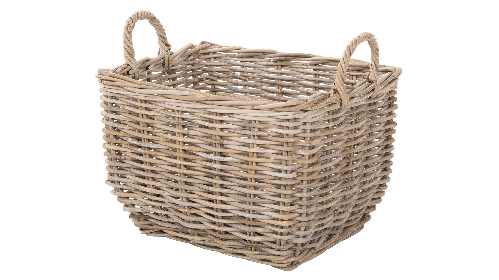 Rattan Storage Basket with Handles (Set of 2)