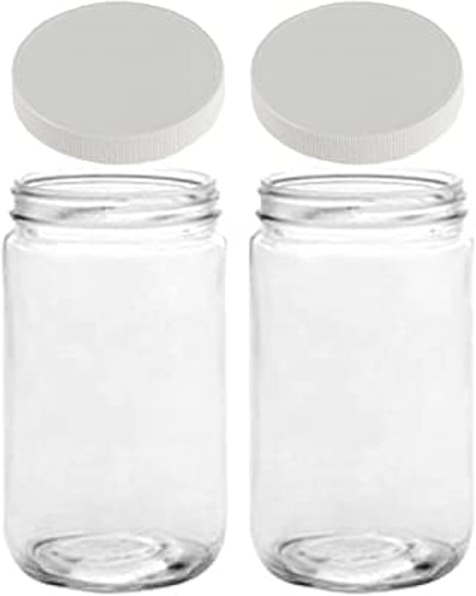 JARMING COLLECTIONS 32oz Wide-Mouth Glass Storage Jars