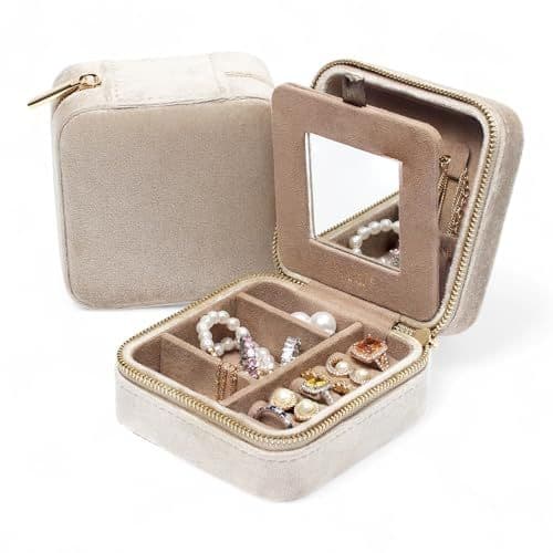 Jewelry Box Organizer with Mirror Velvet Interior