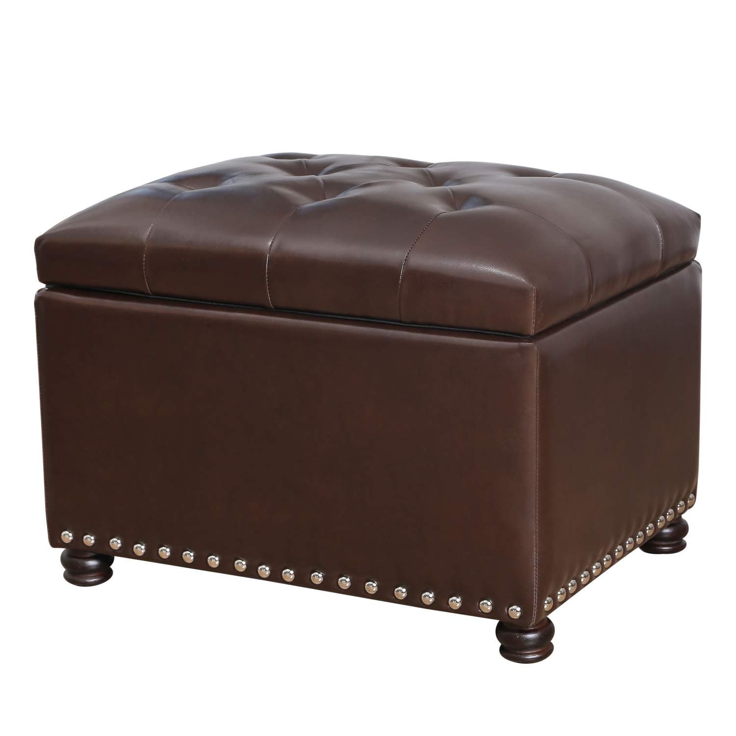 Joveco Faux Leather Storage Ottoman Bench — Rectangle, 24 in.