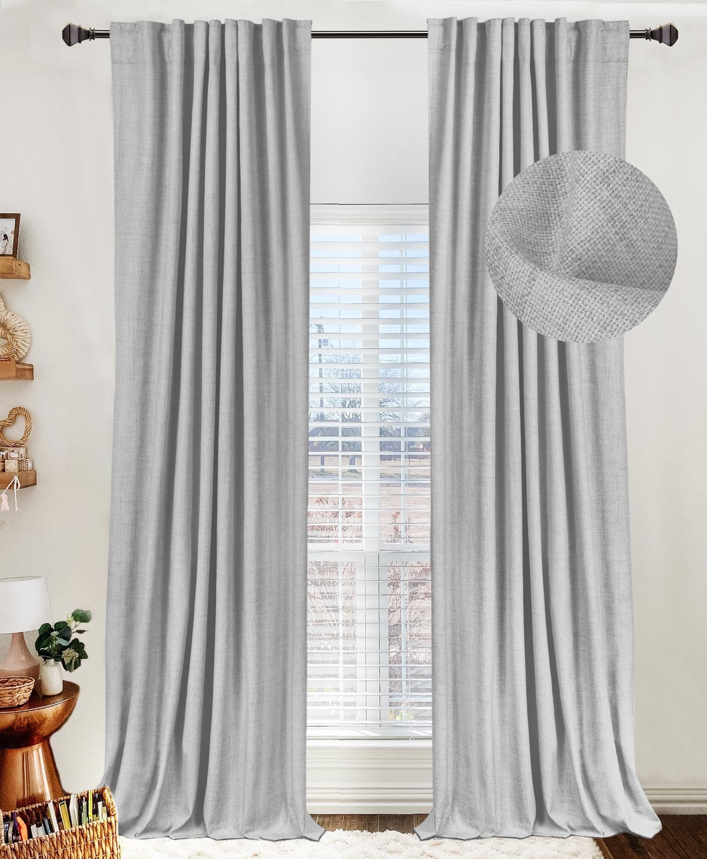 Triple-Layer Blackout Curtains with Wrap Rod