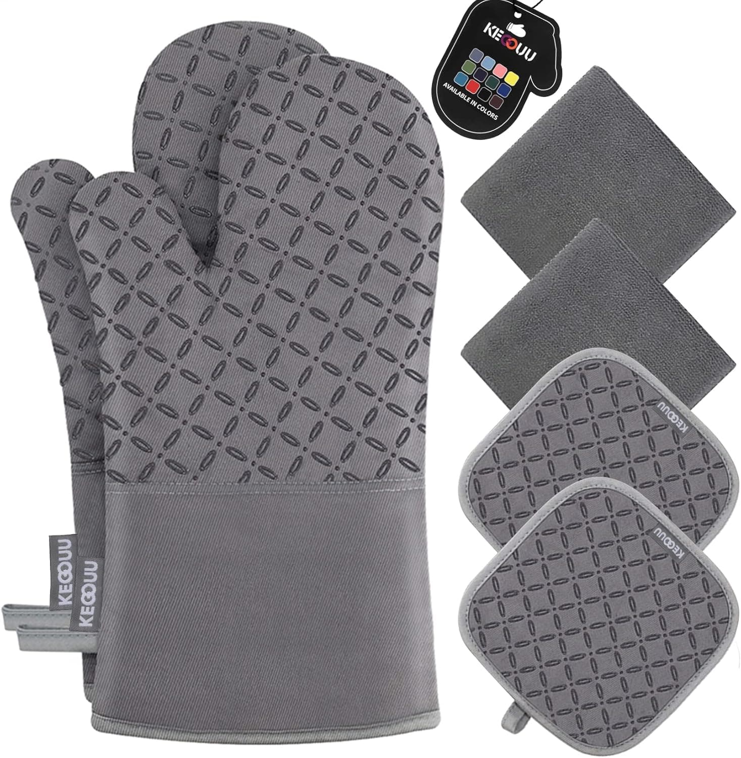 KEGOUU Oven Mitts and Pot Holders 6-Piece Set