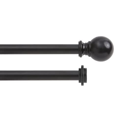Kenney Double Curtain Rod Tension Shower Set Black