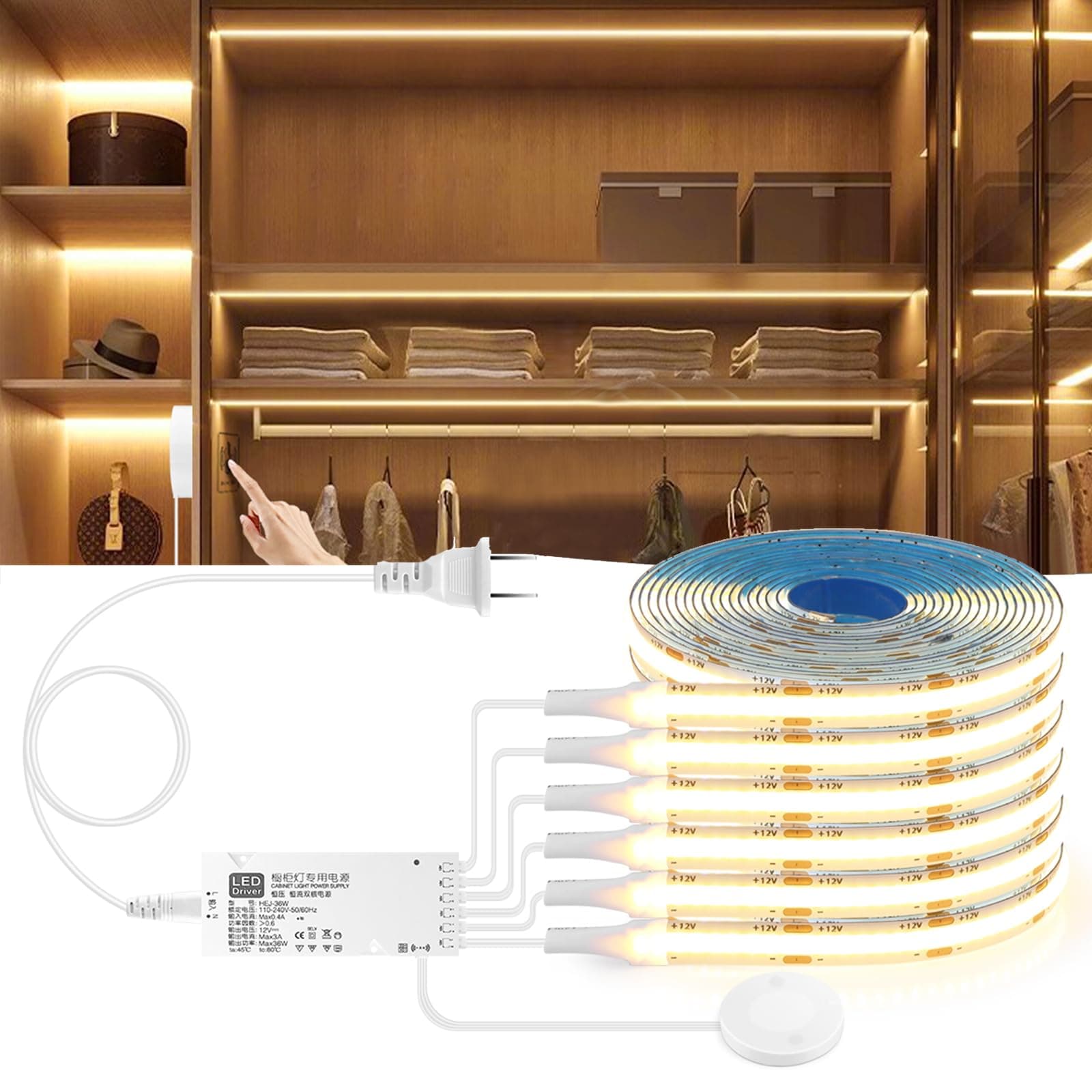 Keyola 10ft Cuttable Under Cabinet LED Strip with Touch Dimmer - 6000K