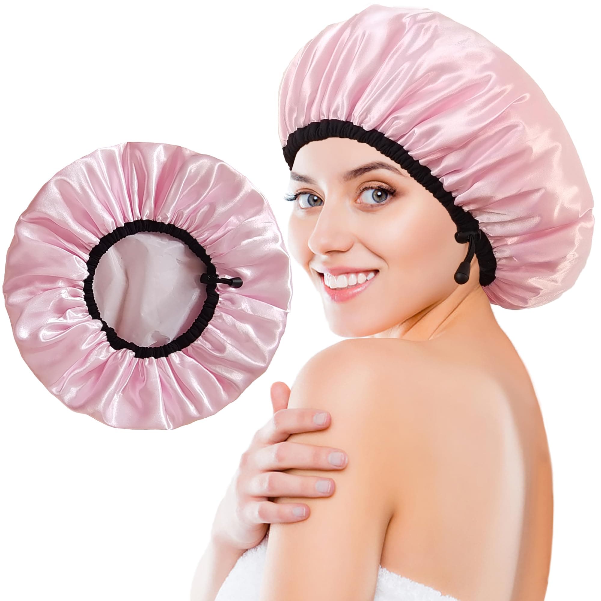 Kitsch Satin-Lined Shower Caps (3-Pack)