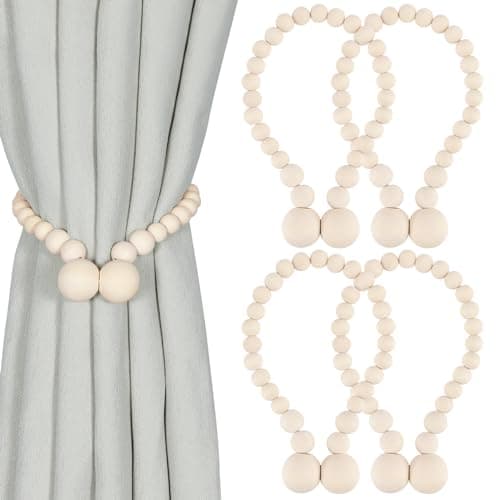 KLOGTSIND Magnetic Wood Bead Curtain Tiebacks