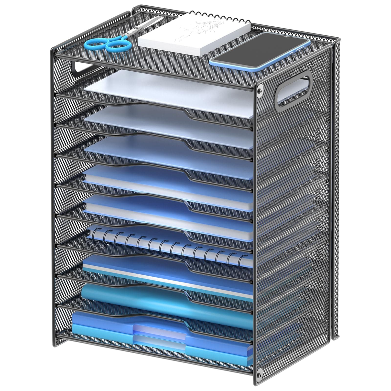 KONGKUNI Vertical Desktop File Sorter 11 Compartments