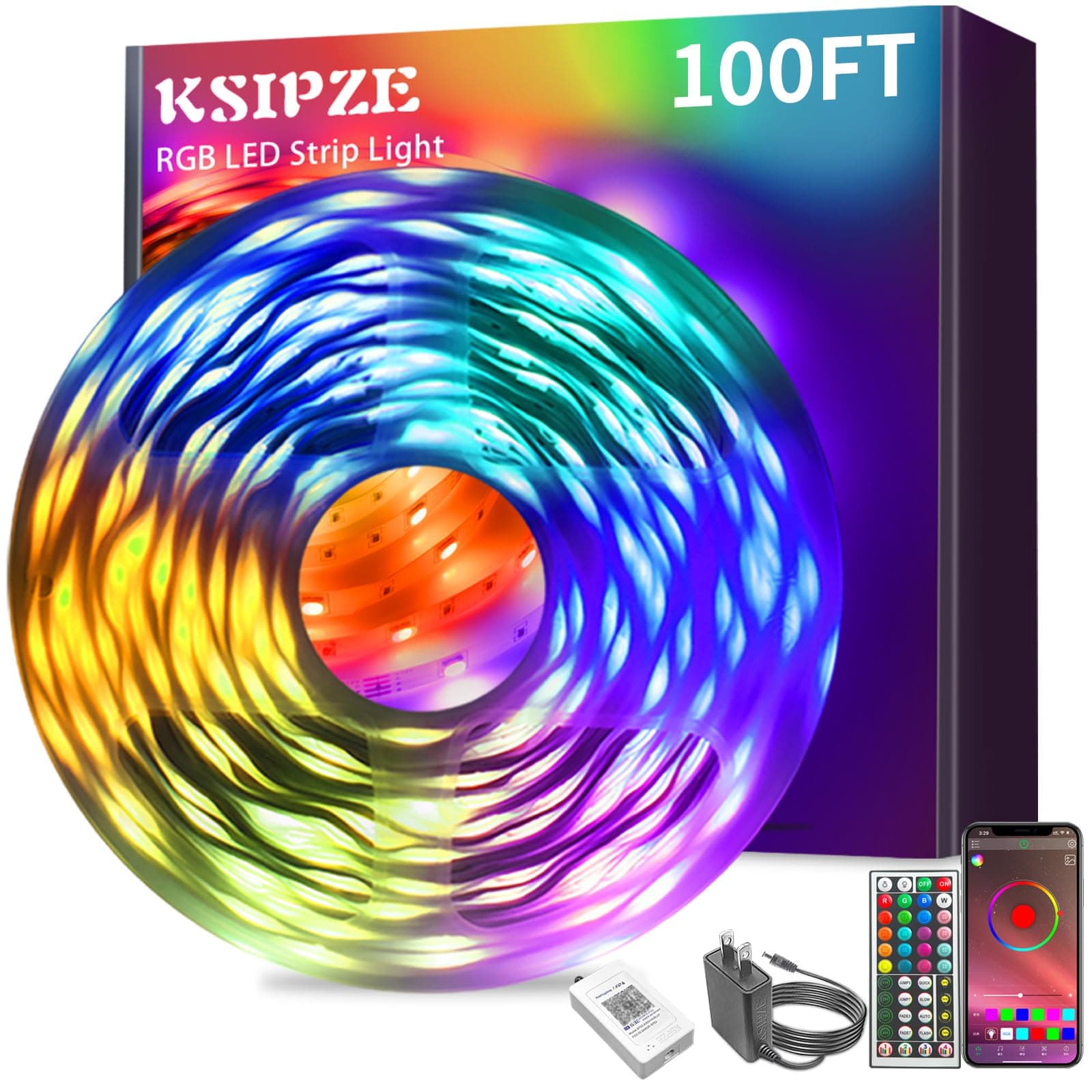 KSIPZE 100ft LED Strip Lights with Smart App