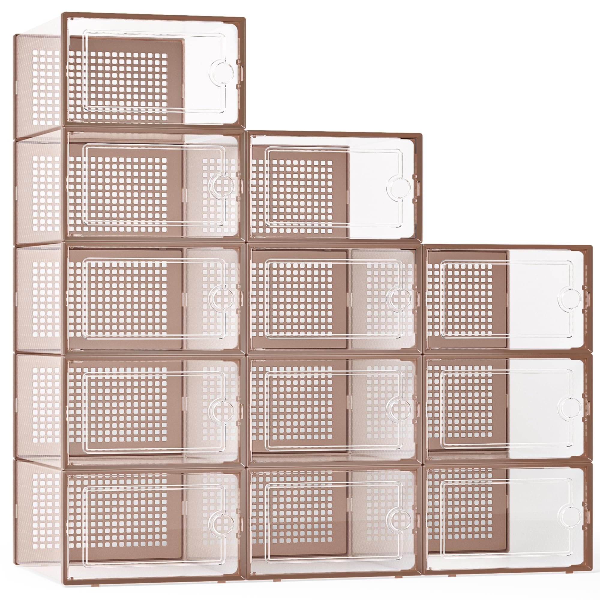 Kuject X-Large Clear Shoe Storage Boxes 12-Pack