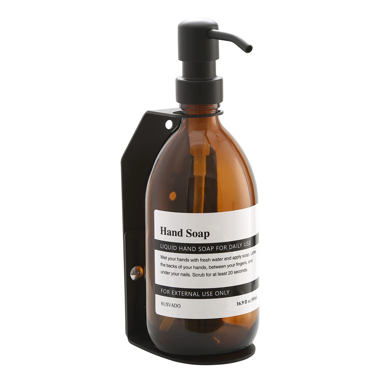KUSVADO Glass Wall Mounted Soap Dispenser - Black
