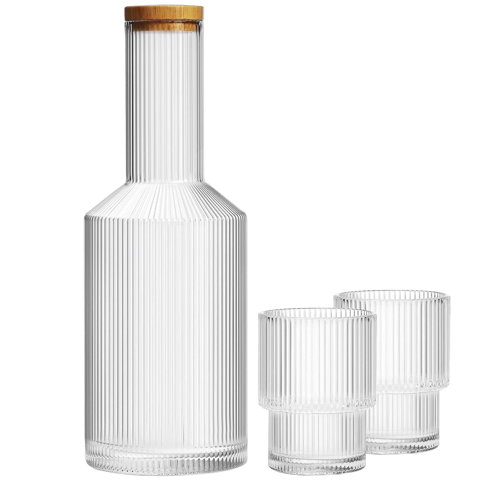 Lancici Bedside Carafe and Glass Set with Tumbler as Lid