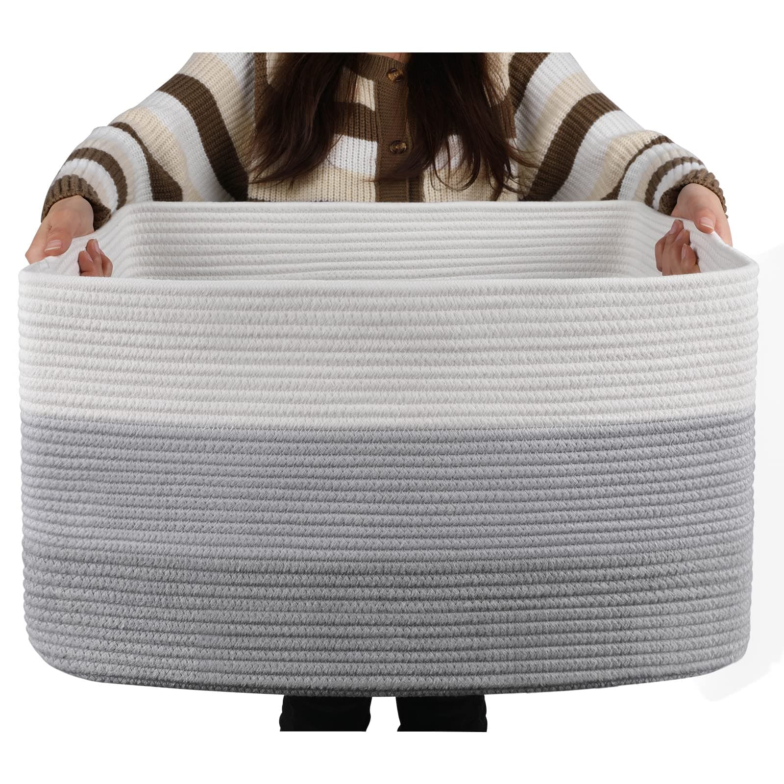 Large Woven Blanket Basket