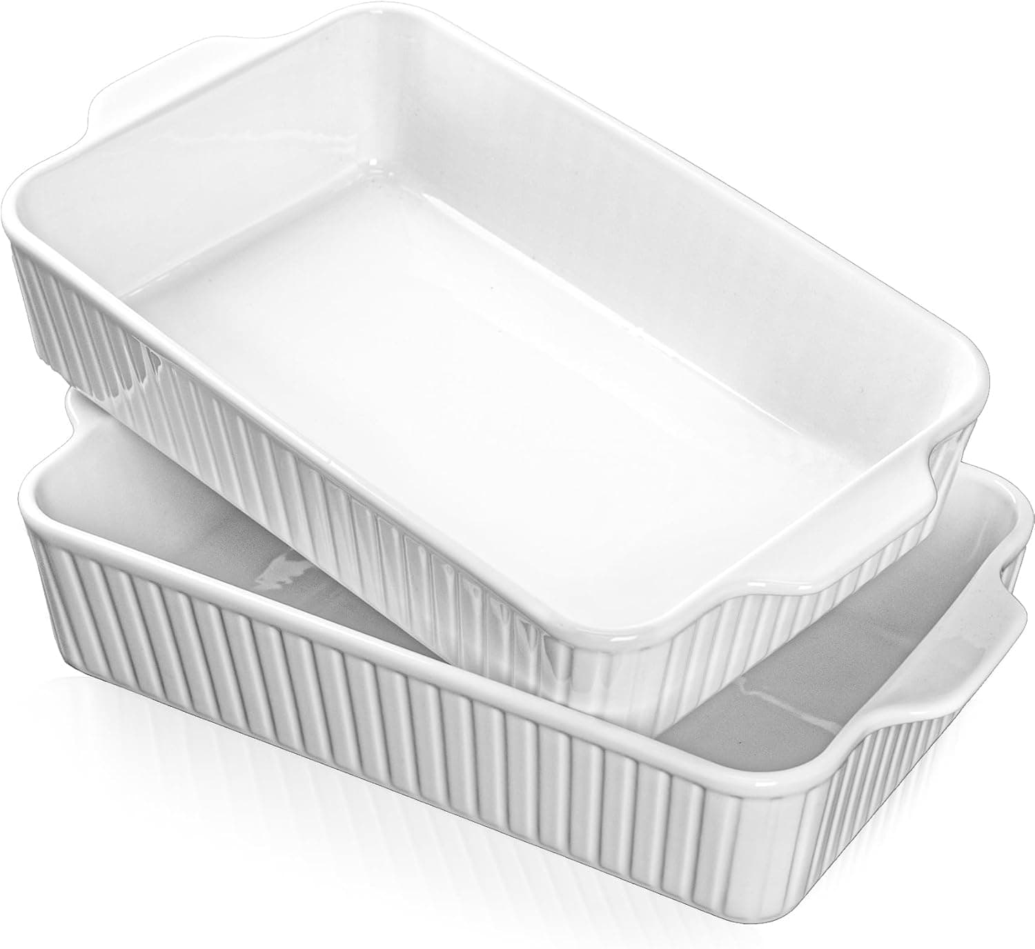 2-Pack Large Deep Ceramic Casserole Set