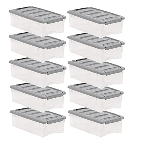 Large Stackable Plastic Bin with Lid (66-Quart)