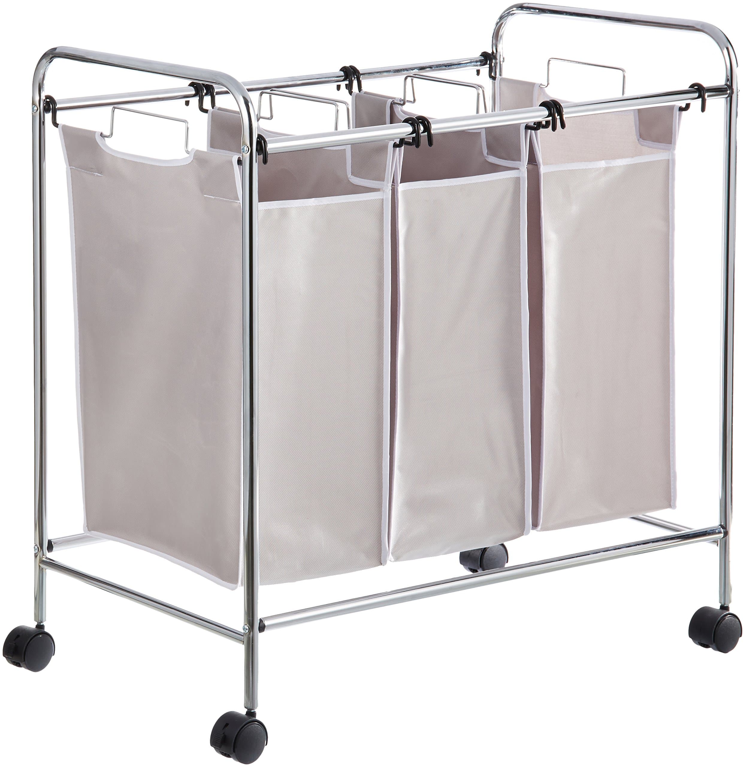 Rolling 3-Section Laundry Cart