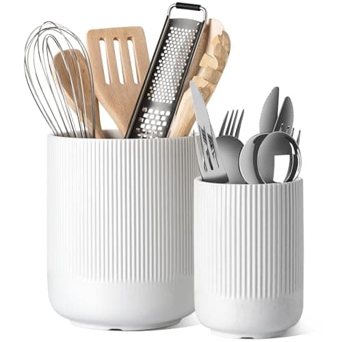 LE TAUCI Ceramic Utensil Holder, Set of 2