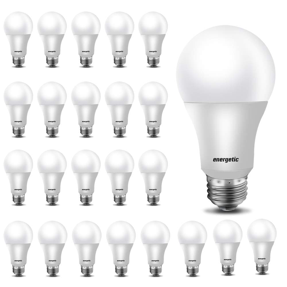 Energetic A19 LED Bulb 60W Equivalent, Daylight 5000K 24-Pack