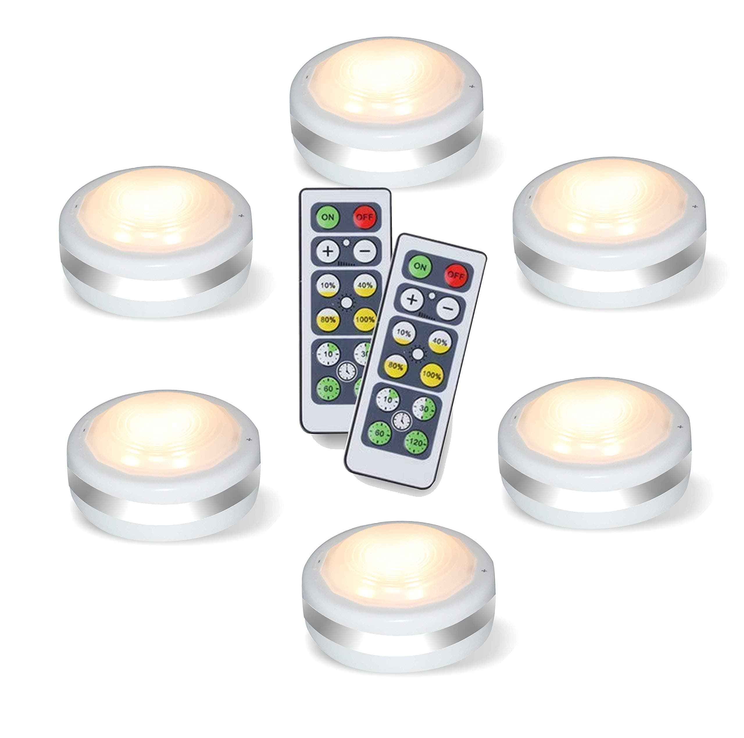 LED Puck Lights (Wireless, 6 Pack)
