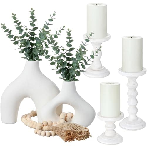 LemonRoad Farmhouse Fireplace Candle Holders Set of 3