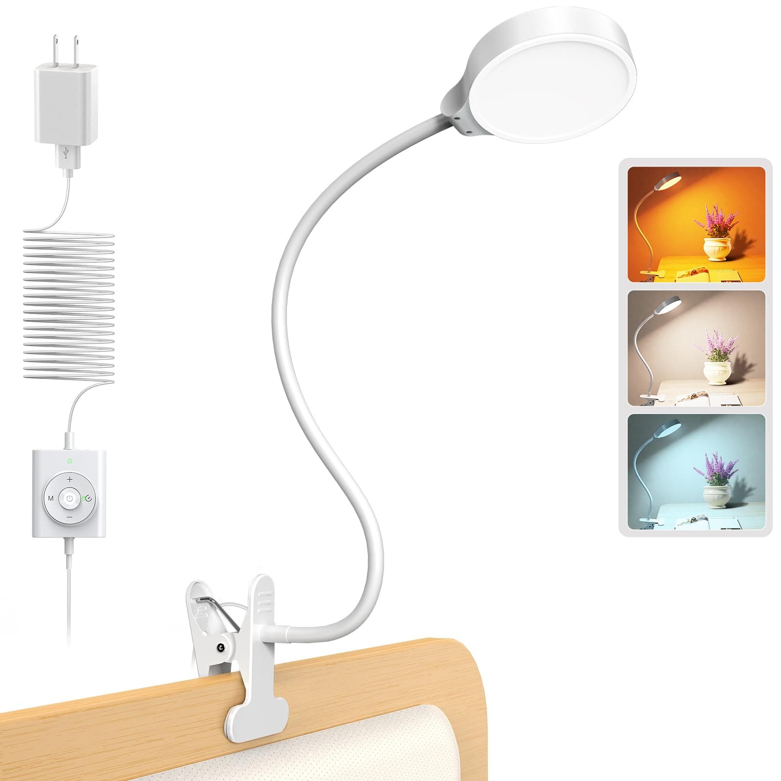 LEPOWER Clip On Light 5 Color Temperatures Stepless Dimmable