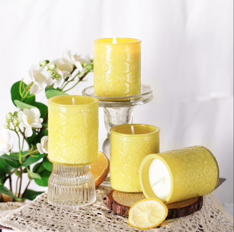 LETINE Lemon Candle Gift Set of 4