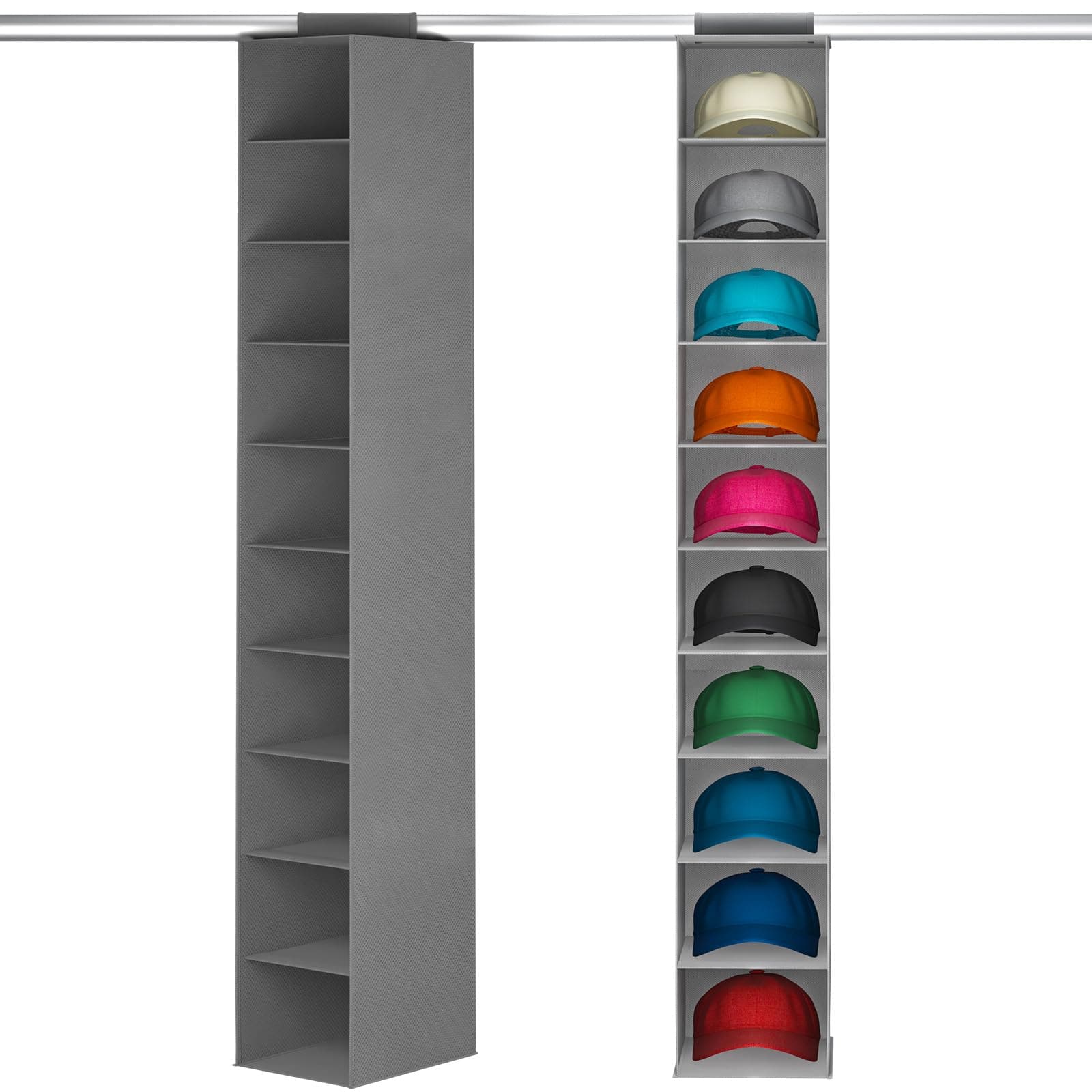 Lifewit 10-Compartment Hat Organizer for Baseball Caps