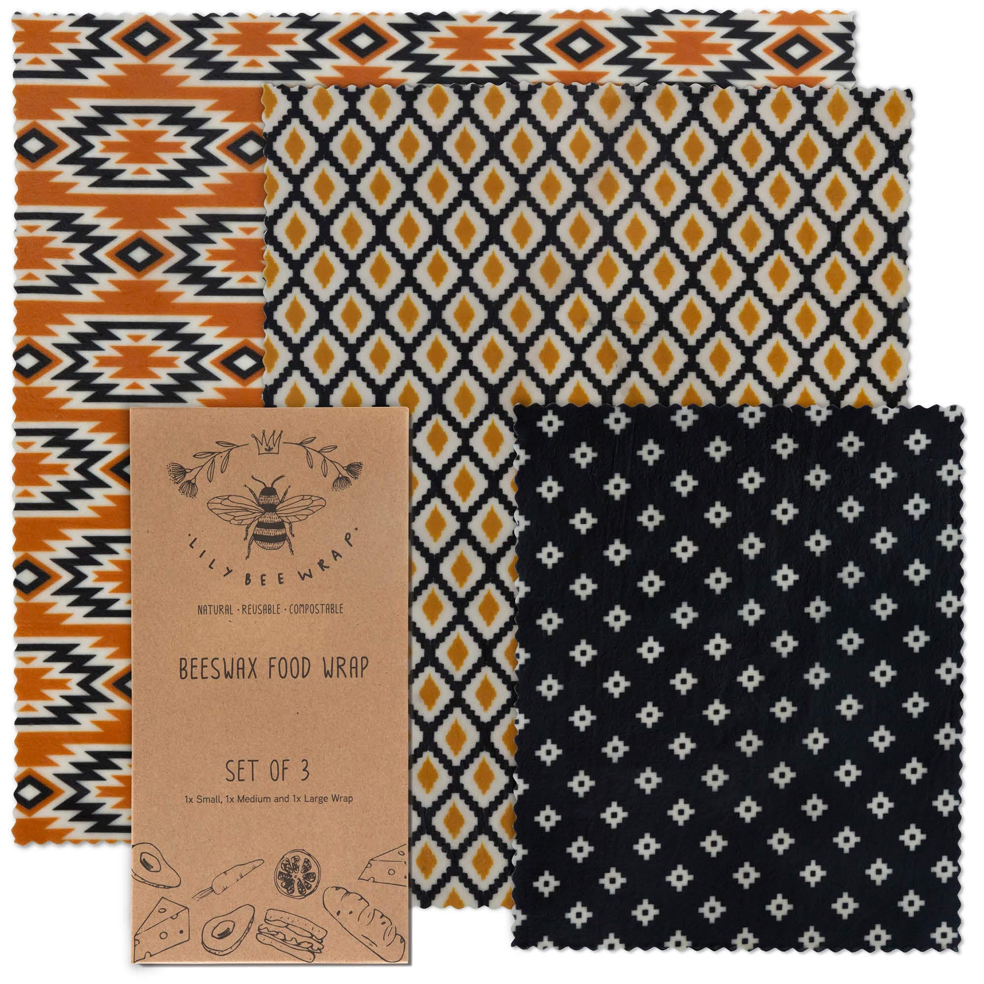 LilyBee Beeswax Food Wraps (4-Pack)