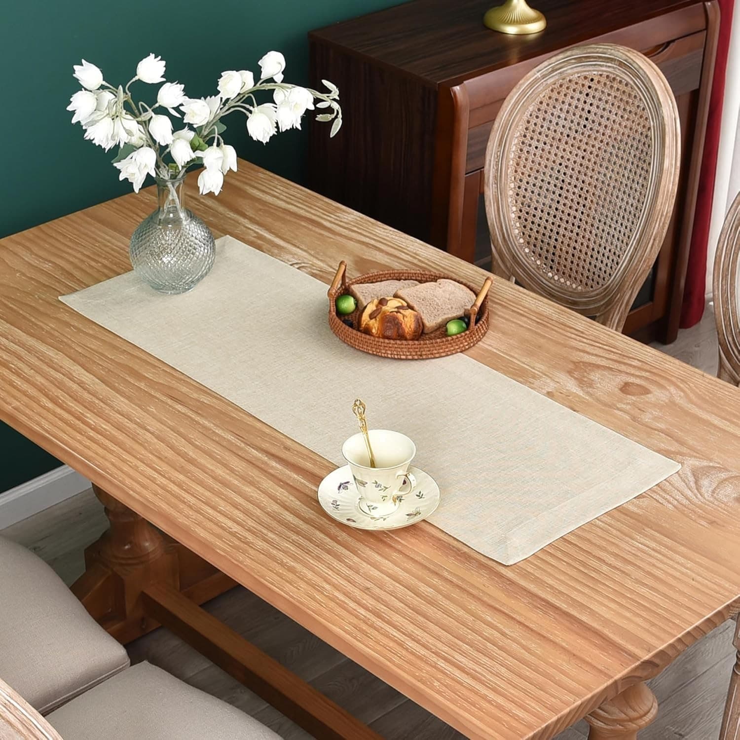 Linen Table Runner (Neutral Beige, 14x72)