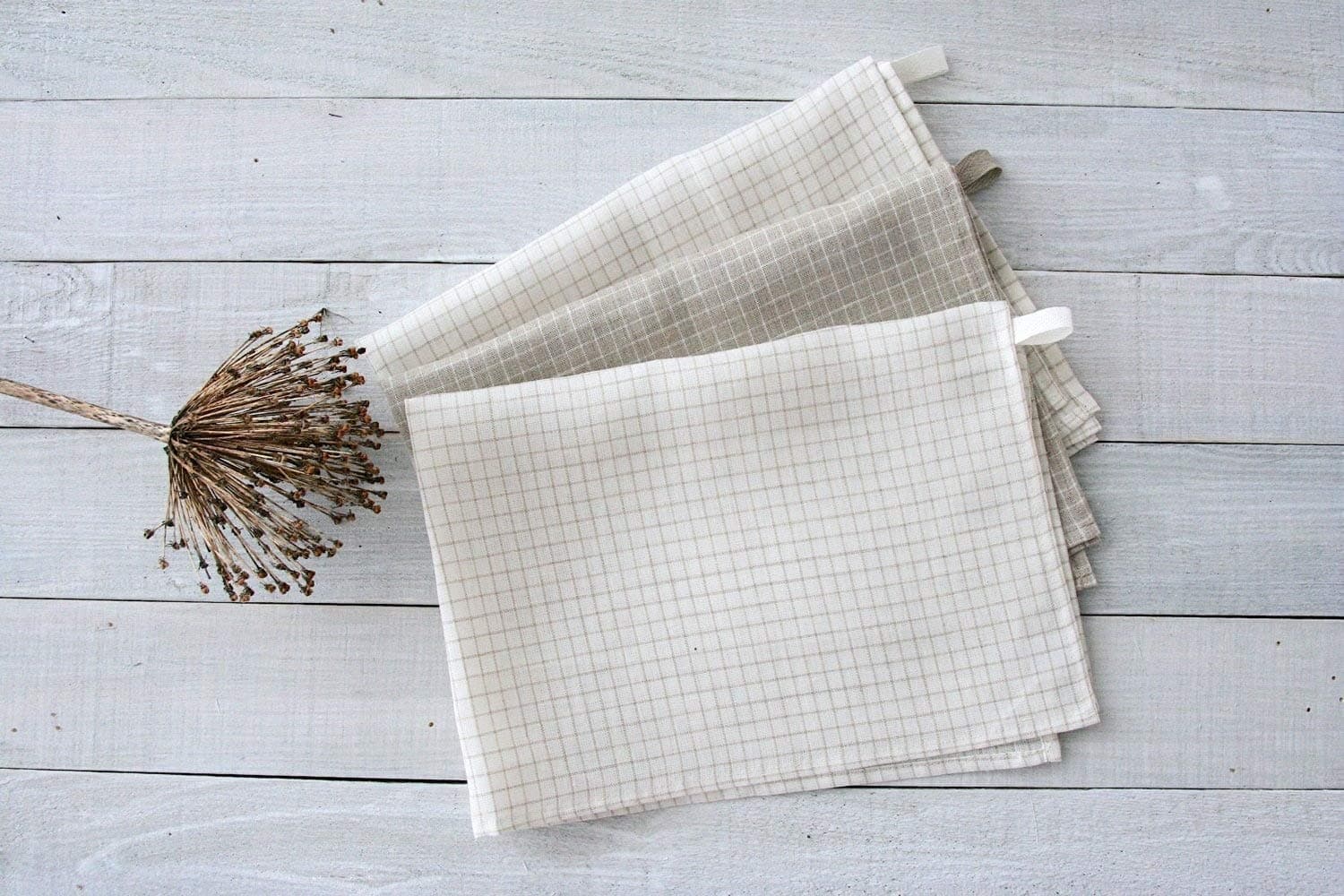 Pure Flax Linen Tea Towel Set of 6