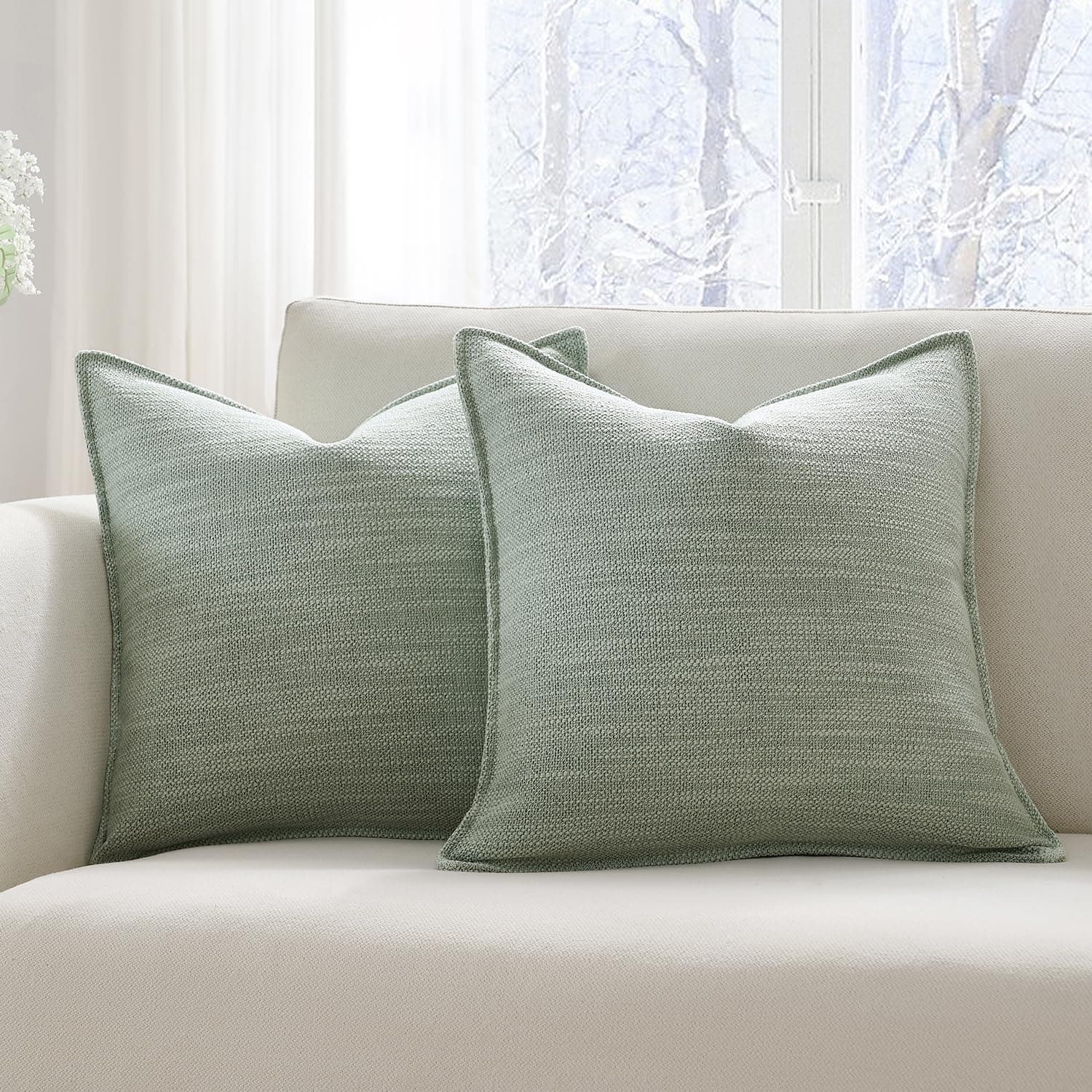 Living Room Linen Pillow Covers (Set of 4)