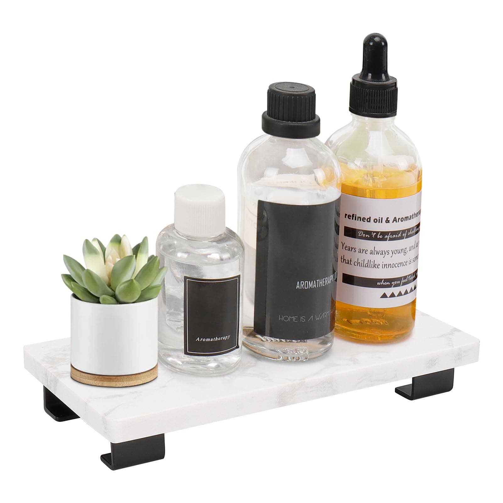 Luxspire Marble Vanity Tray (Travertine Palette)